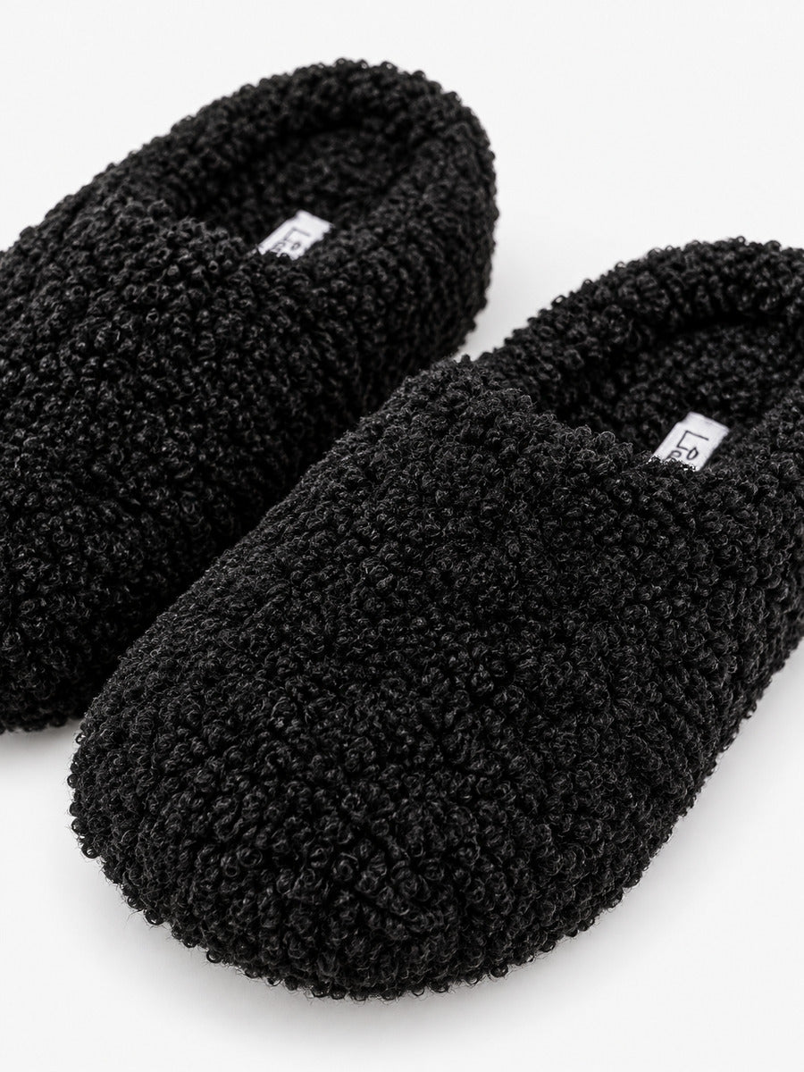 Romy-Rose – Mule plateforme fourrée femme – Noir — détail