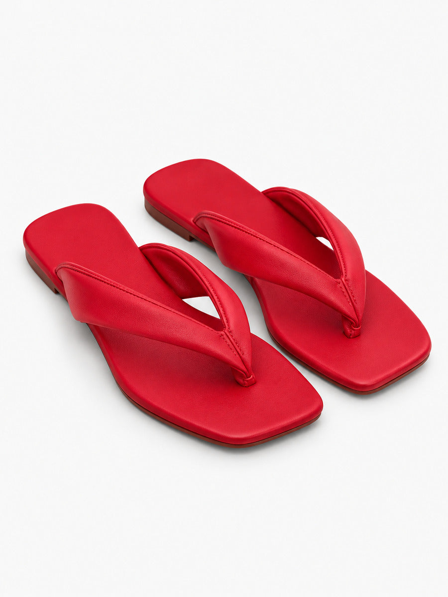 Sandra-Marie – Tong colorée à entre-doigts femme – Rouge — trois quarts