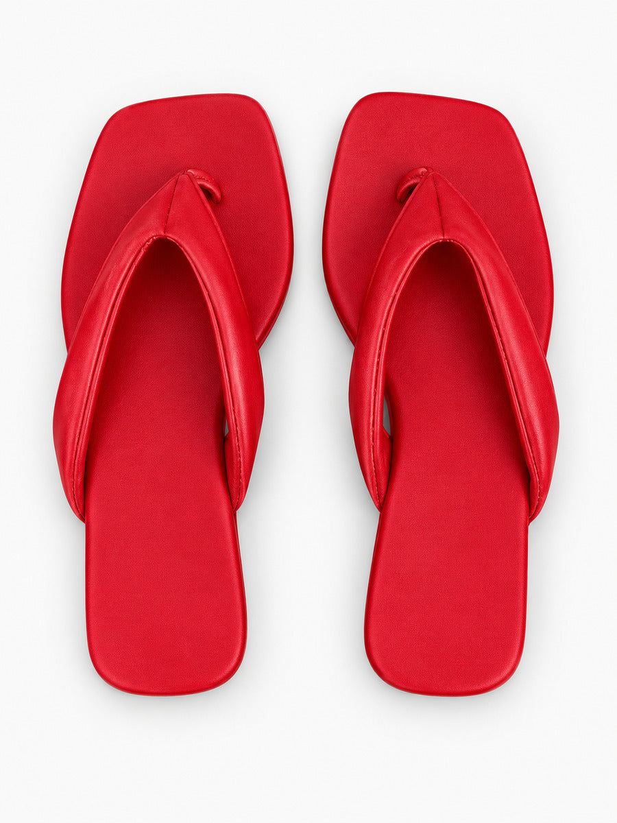 Sandra-Marie – Tong colorée à entre-doigts femme – Rouge — dessus