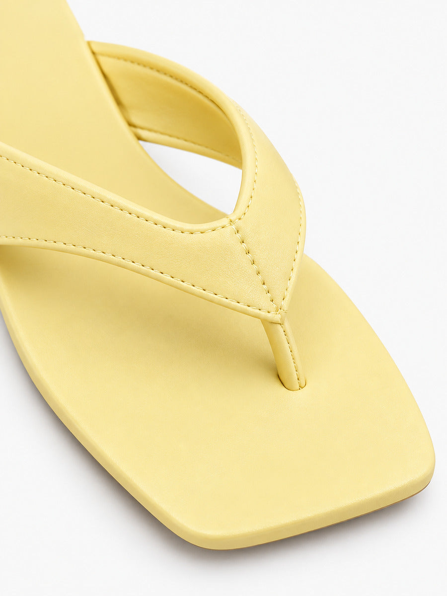 Sandra-Marie – Tong colorée à entre-doigts femme – Jaune — détail