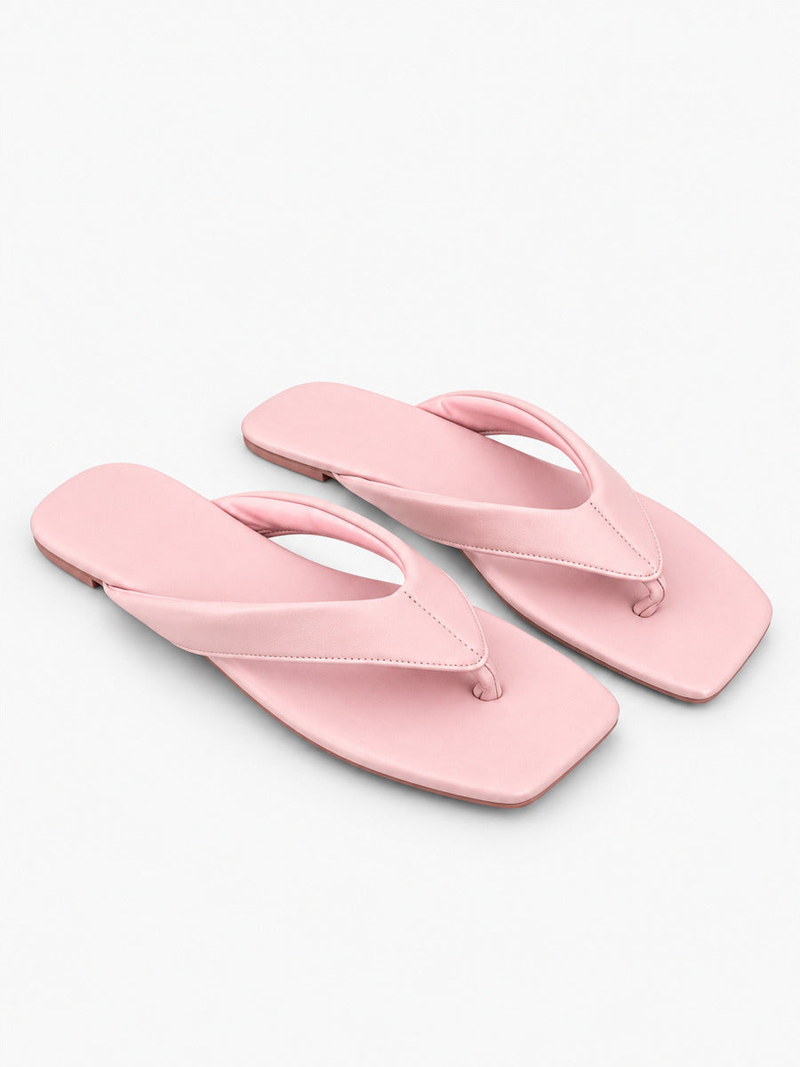 Sandra-Marie – Tong colorée à entre-doigts femme – Rose — trois quarts