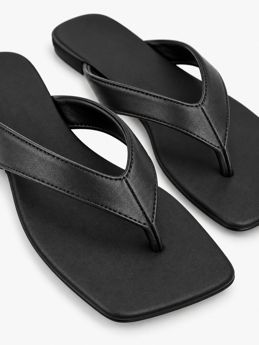 Sandra-Marie – Tong colorée à entre-doigts femme – Noir — détail