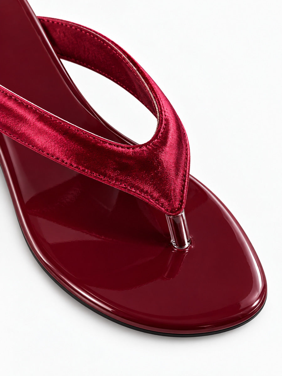 Tess-Marie – Sandale compensée antidérapante de plage femme – Rouge — détail