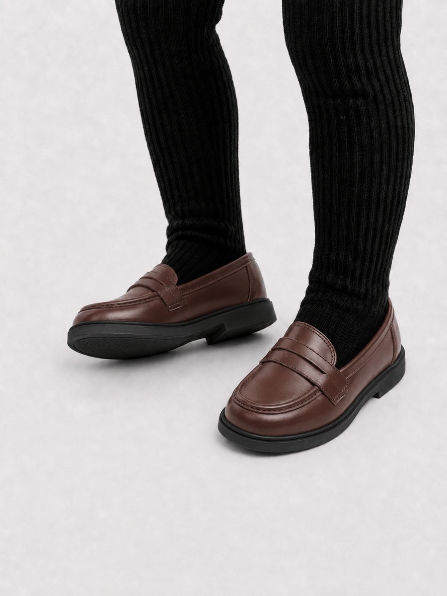 Casa Bellori Adèle – Mocassin marron à bout rond enfant fille