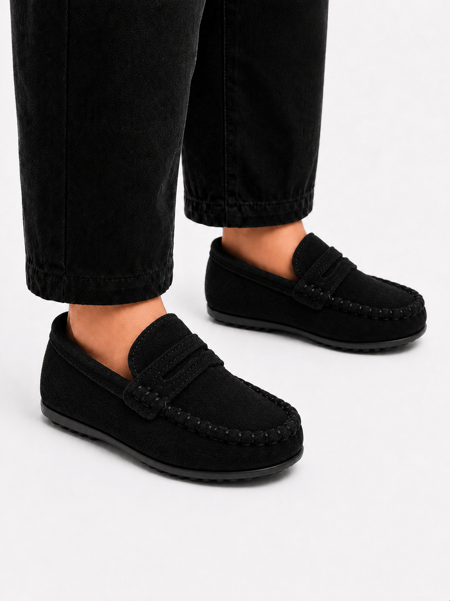 Casa Bellori Apolline – Mocassin noir style rétro enfant
