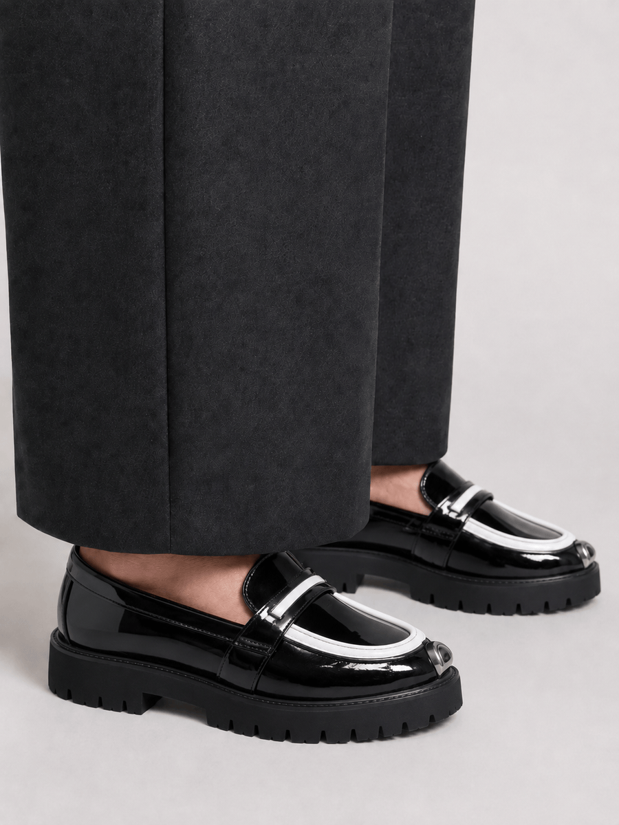 Casa Bellori Aymeric – Mocassin noir et blanc homme