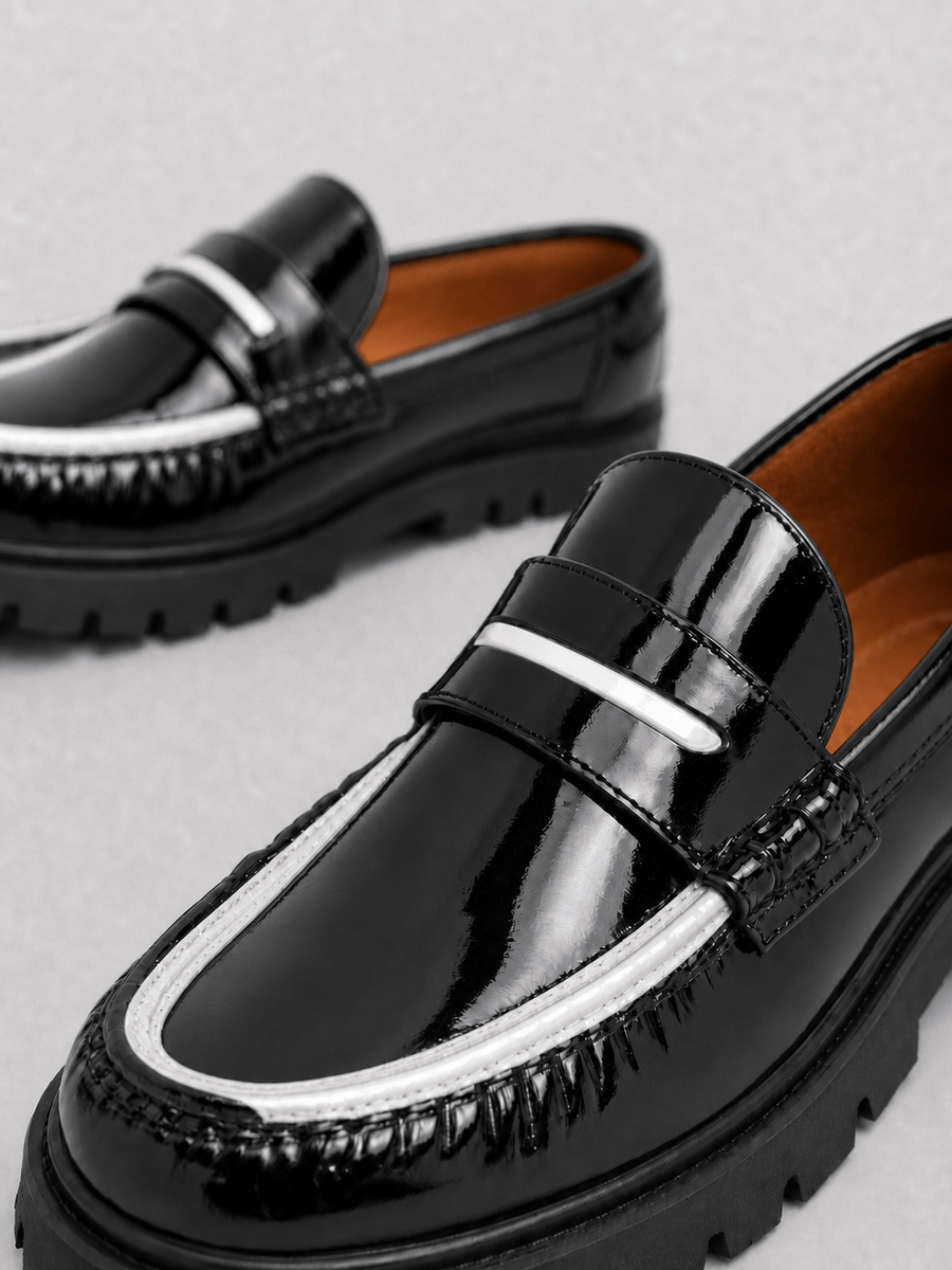 Casa Bellori Aymeric – Mocassin noir et blanc homme