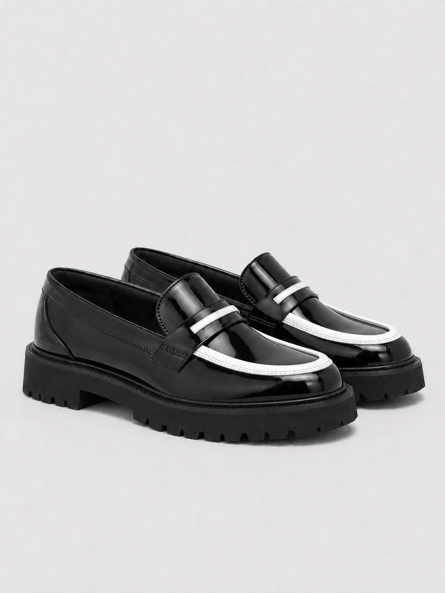 Casa Bellori Aymeric – Mocassin noir et blanc homme
