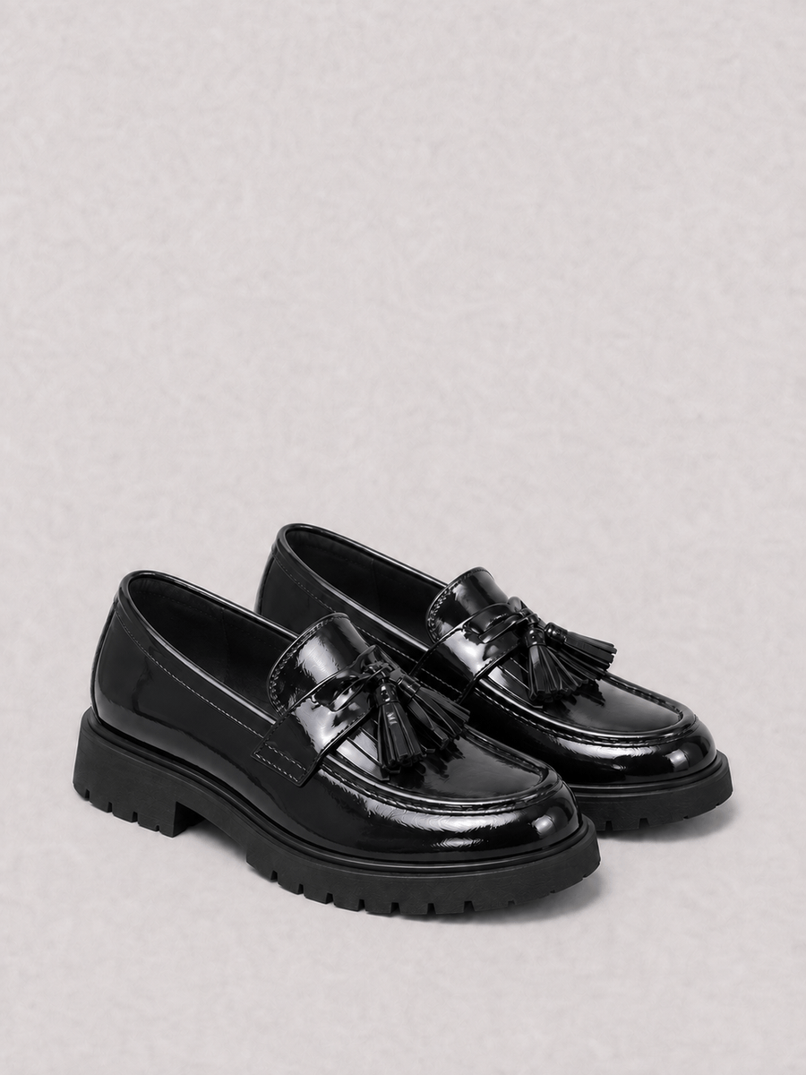 Casa Bellori Capucine – Ballerine noire à pampilles enfant fille