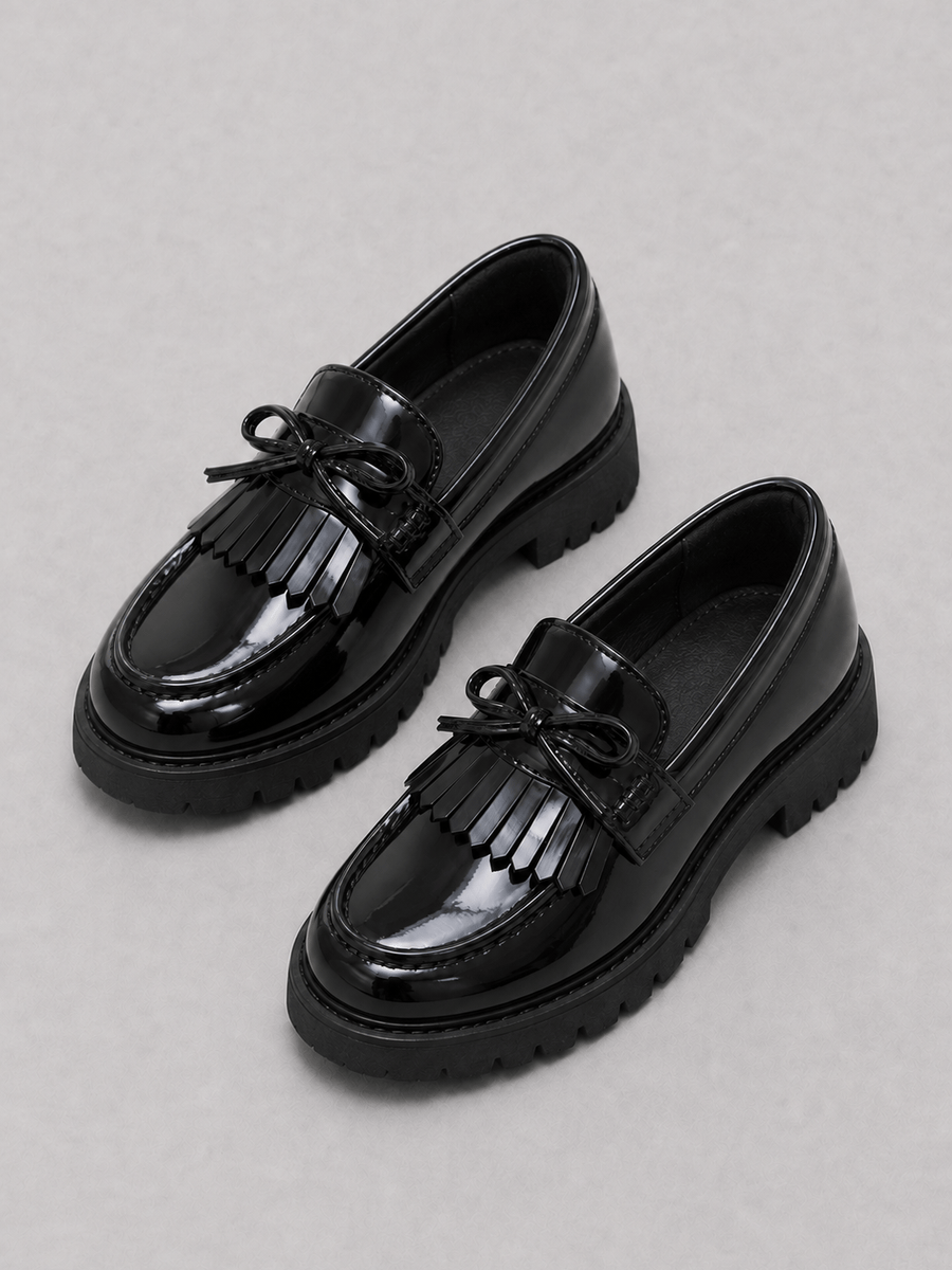 Casa Bellori Capucine – Ballerine noire à pampilles enfant fille