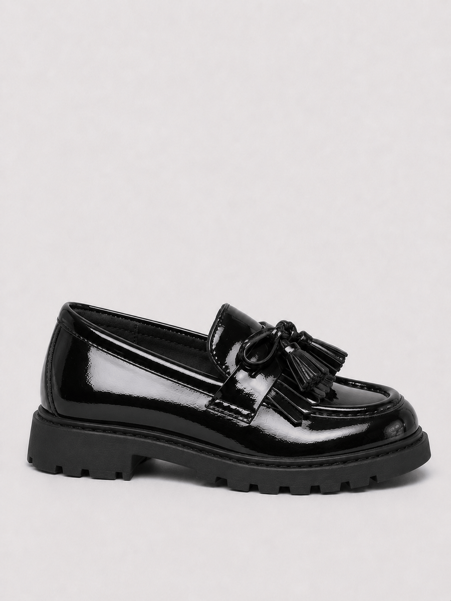 Casa Bellori Capucine – Ballerine noire à pampilles enfant fille