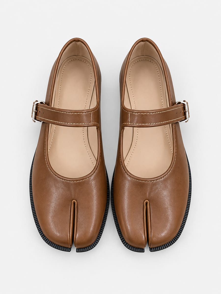 Casa Bellori Célestine – Babies tabi Mary Jane femme – Marron
