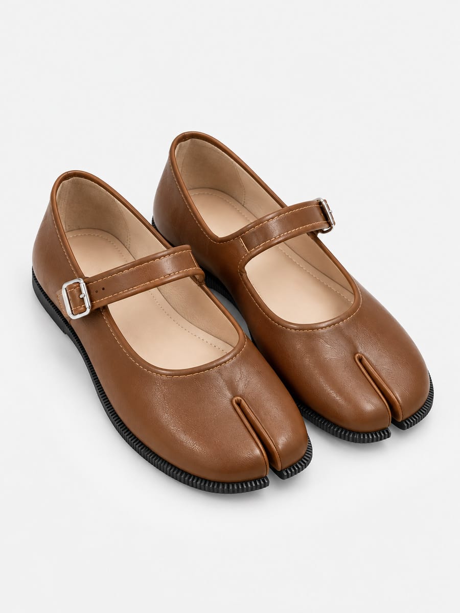 Casa Bellori Célestine – Babies tabi Mary Jane femme – Marron