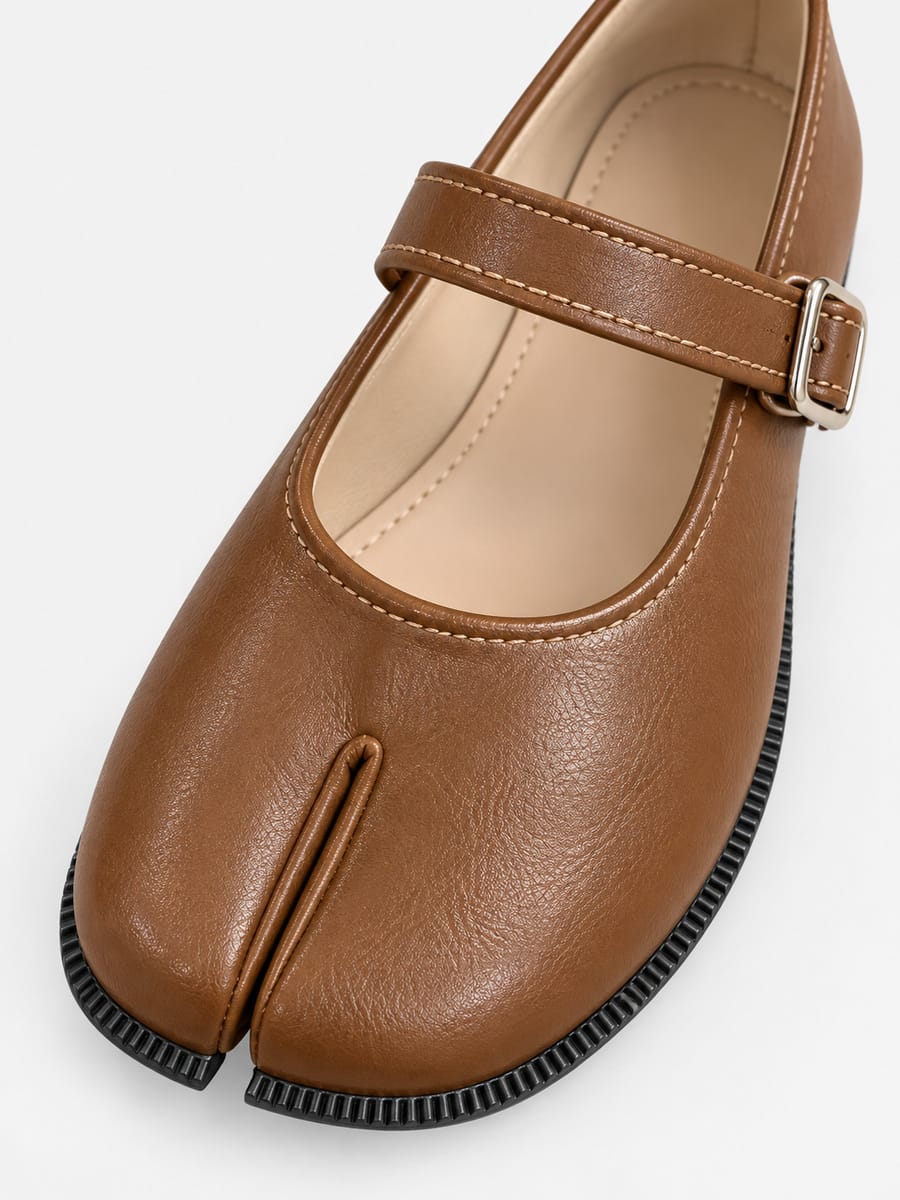 Casa Bellori Célestine – Babies tabi Mary Jane femme – Marron