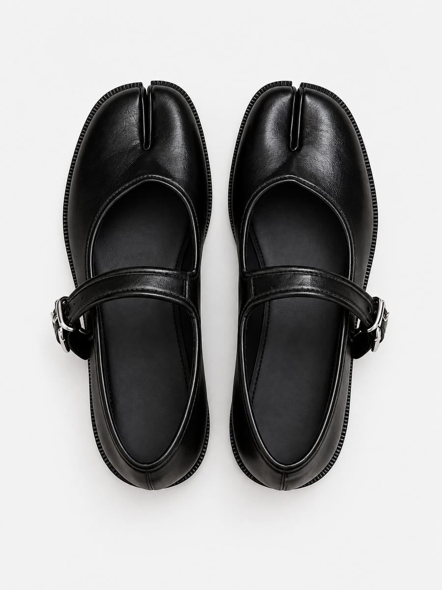 Casa Bellori Célestine – Babies tabi Mary Jane femme – Noir