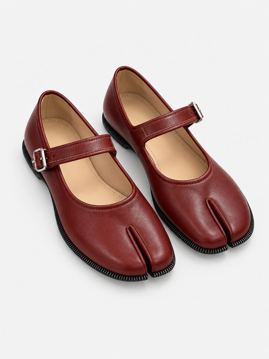 Casa Bellori Célestine – Babies tabi Mary Jane femme – Rouge