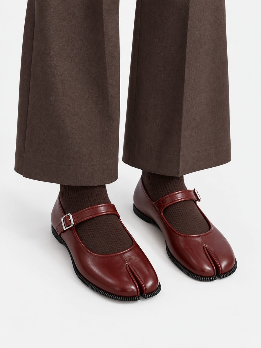 Casa Bellori Célestine – Babies tabi Mary Jane femme – Rouge