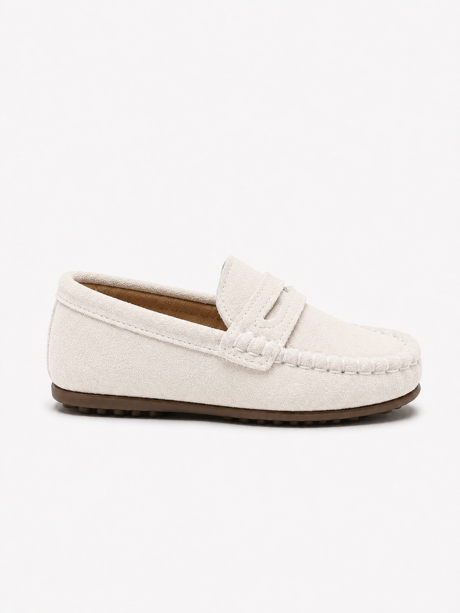 Casa Bellori Constance – Mocassin blanc style rétro enfant