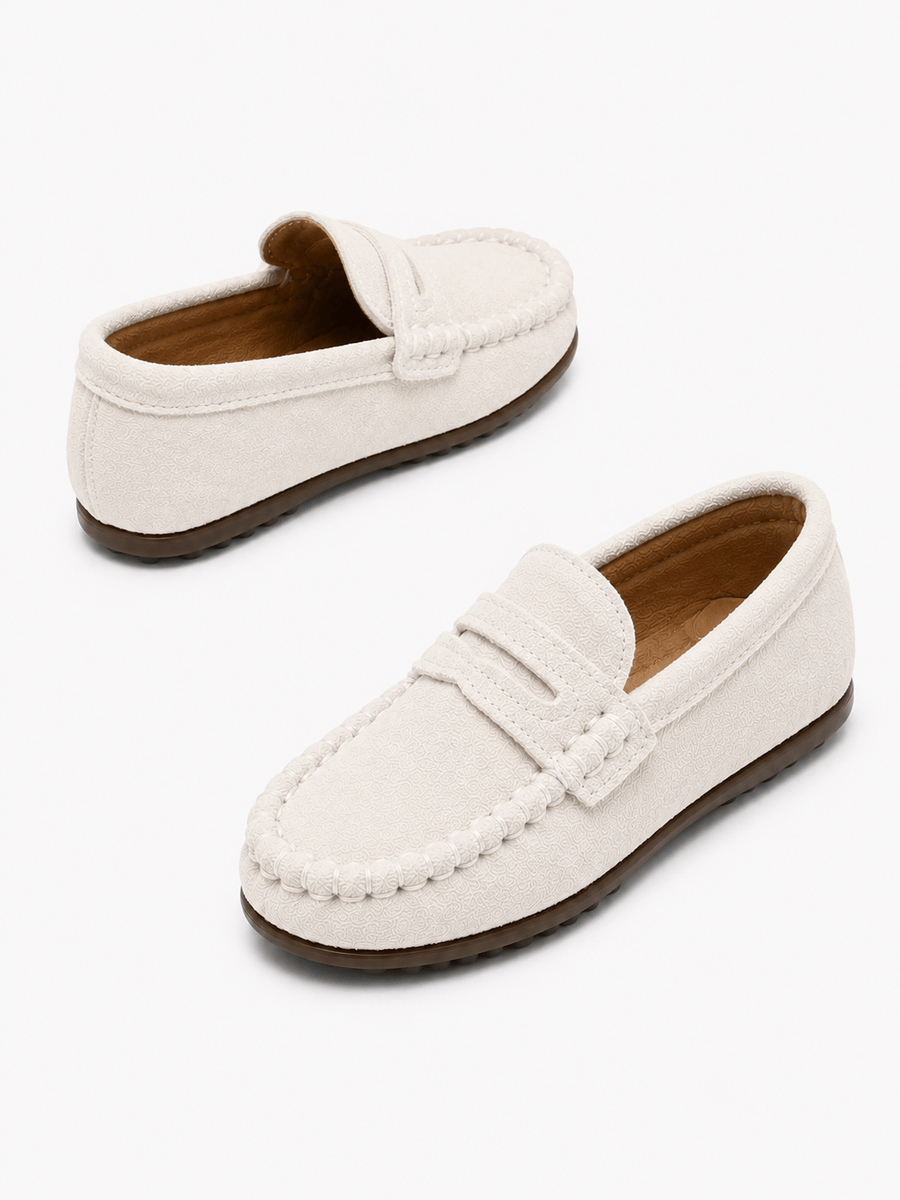 Casa Bellori Constance – Mocassin blanc style rétro enfant