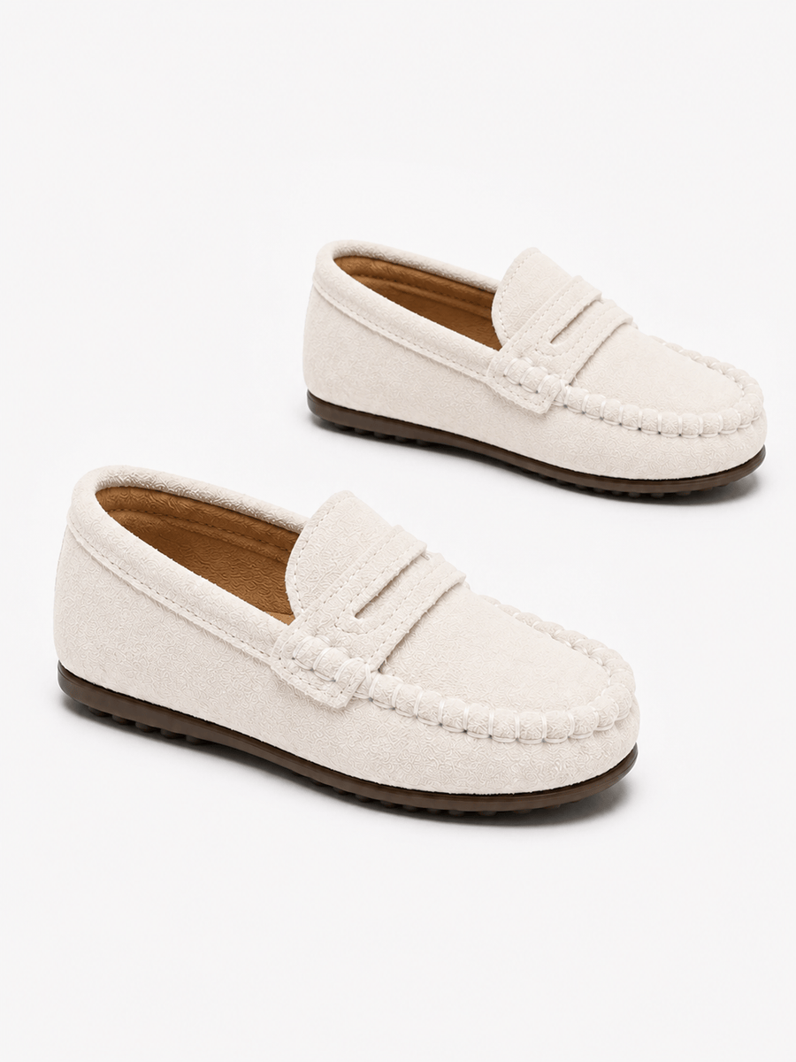 Casa Bellori Constance – Mocassin blanc style rétro enfant