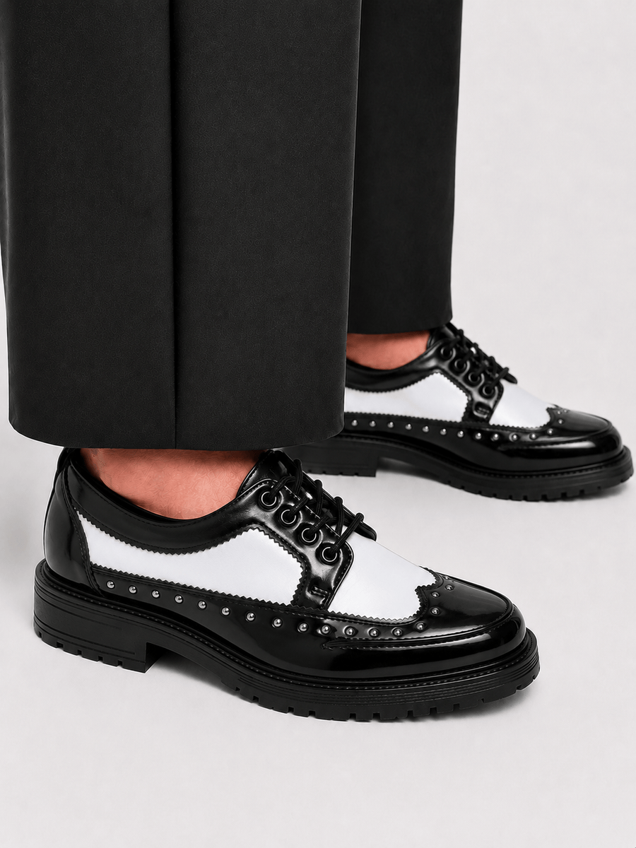 Casa Bellori Édouard – Chaussure cloutée blanche homme