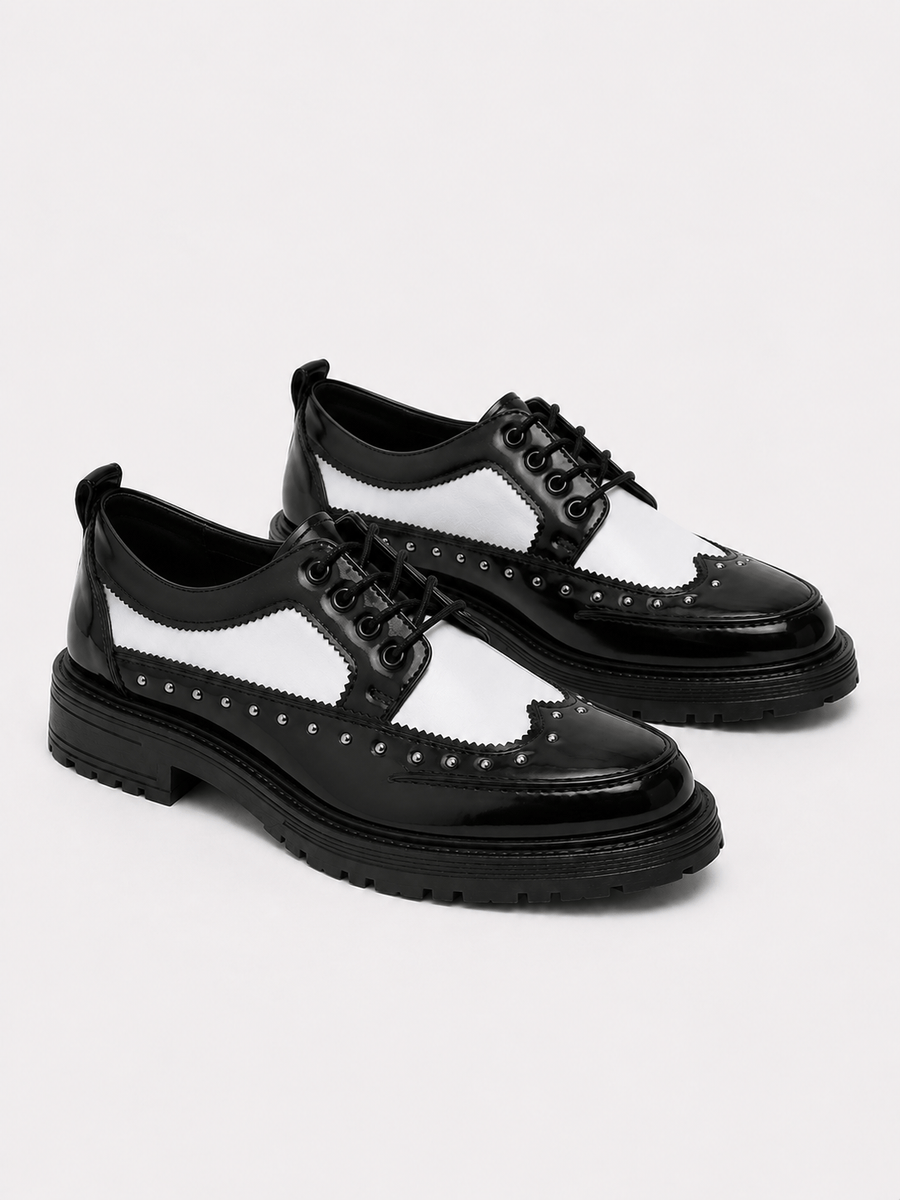 Casa Bellori Édouard – Chaussure cloutée blanche homme