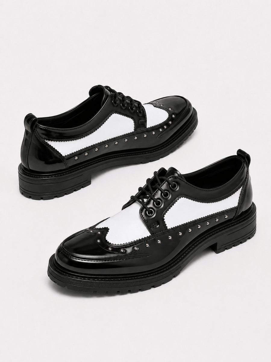 Casa Bellori Édouard – Chaussure cloutée blanche homme