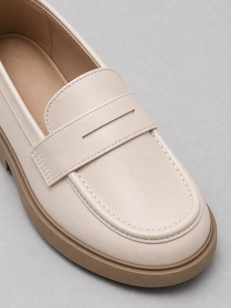 Casa Bellori Éléonore – Mocassin beige à bout rond enfant fille