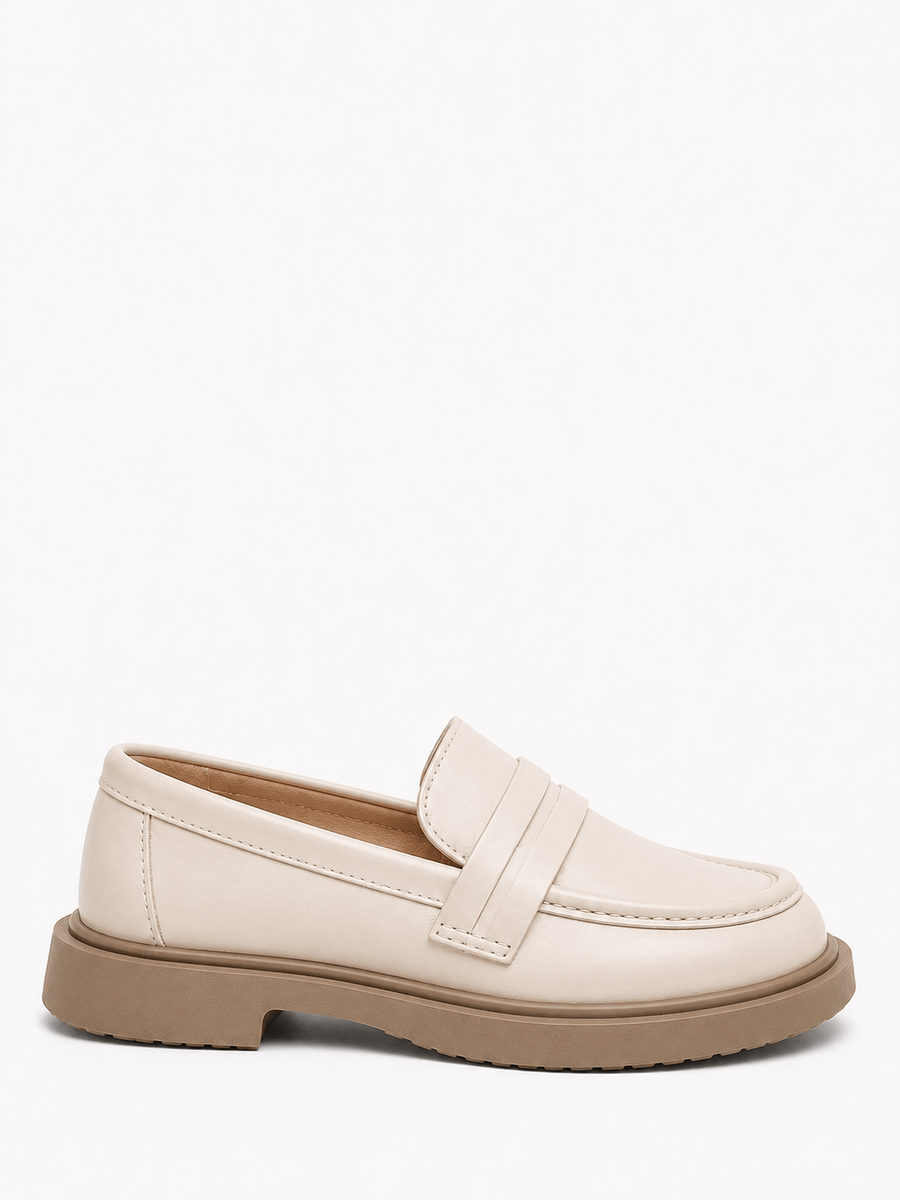 Casa Bellori Éléonore – Mocassin beige à bout rond enfant fille