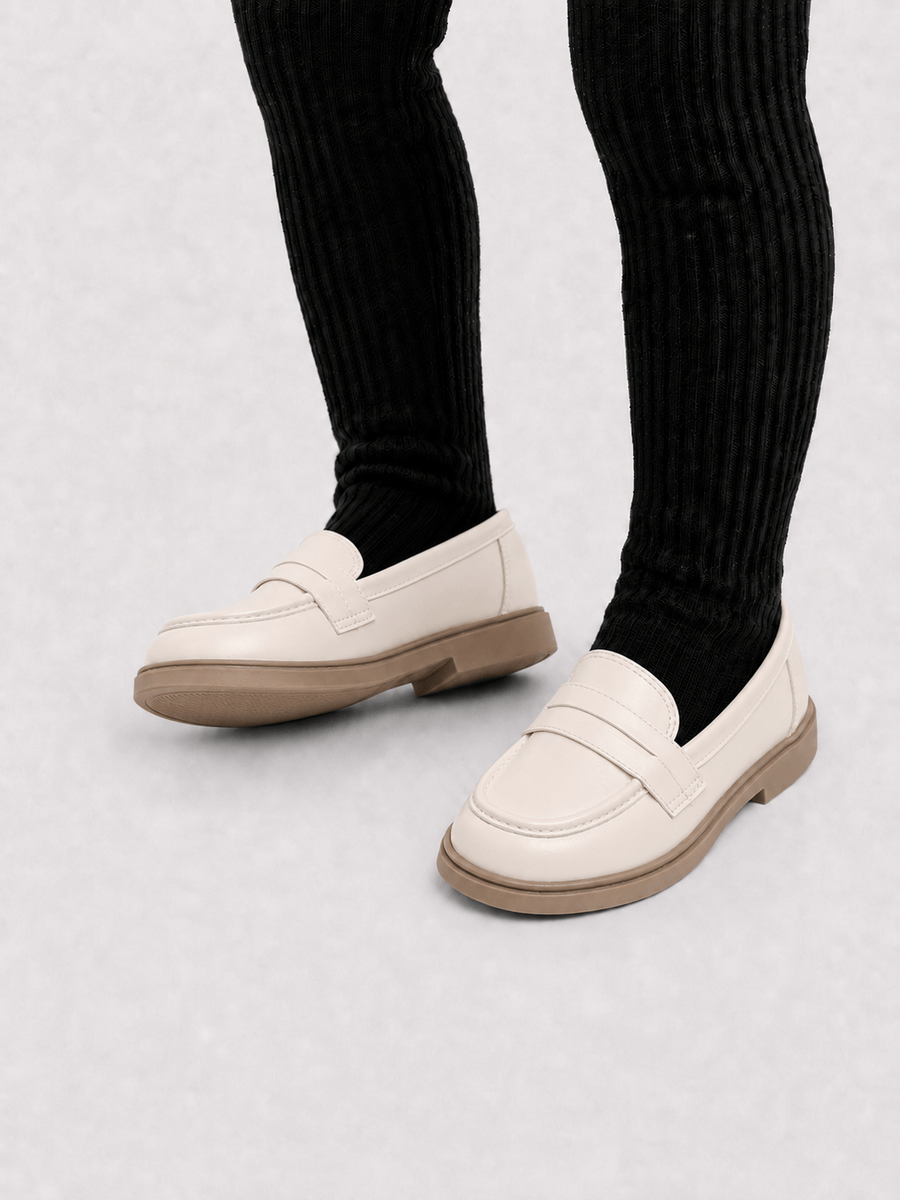 Casa Bellori Éléonore – Mocassin beige à bout rond enfant fille