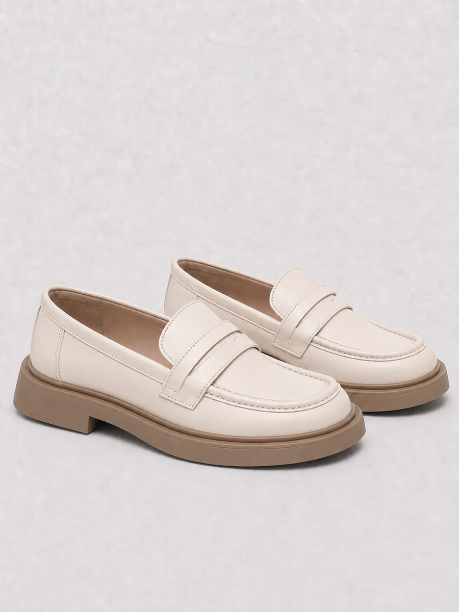 Casa Bellori Éléonore – Mocassin beige à bout rond enfant fille