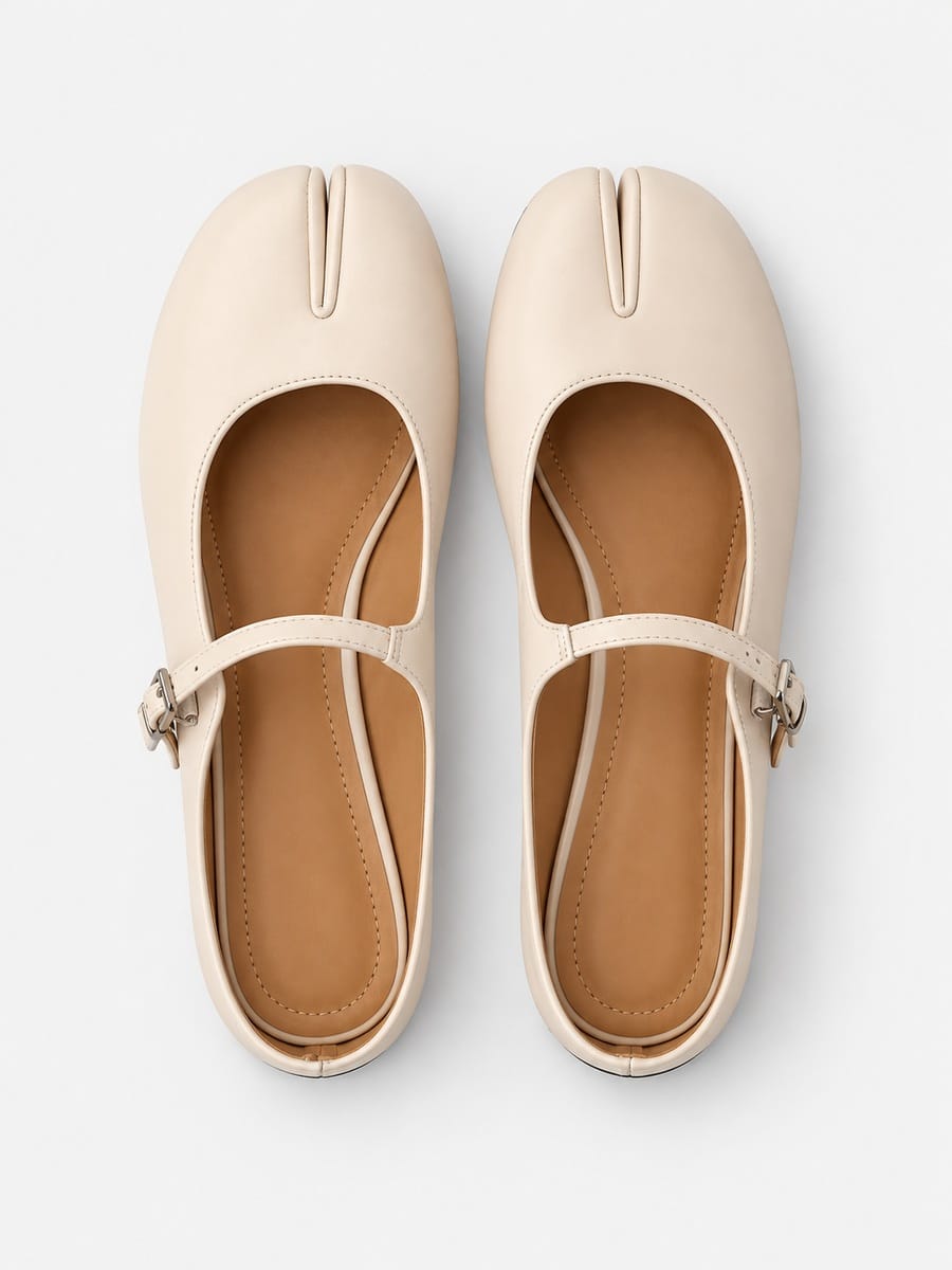 Casa Bellori Éloïse – Babies tabi à bride fine femme – Beige