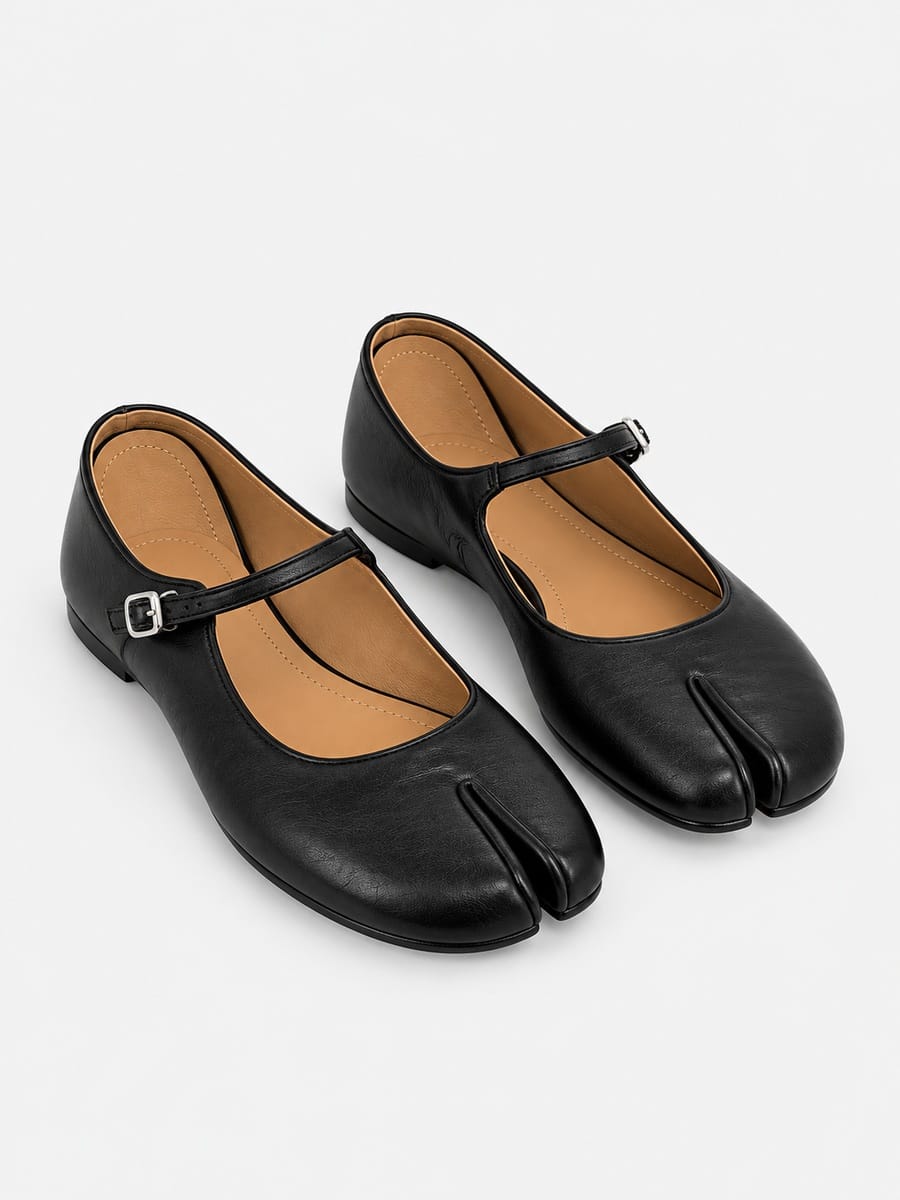Casa Bellori Éloïse – Babies tabi à bride fine femme – Noir