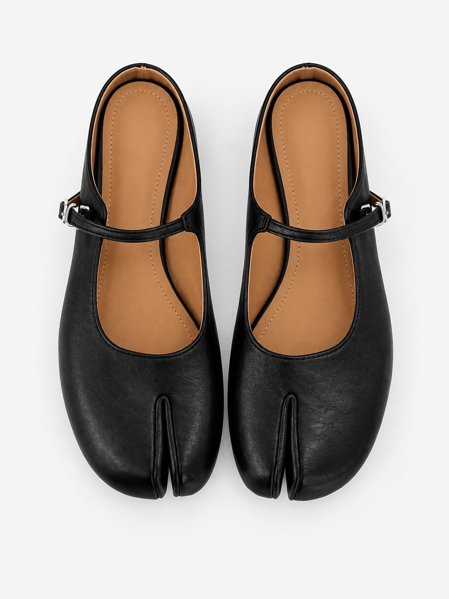 Casa Bellori Éloïse – Babies tabi à bride fine femme – Noir