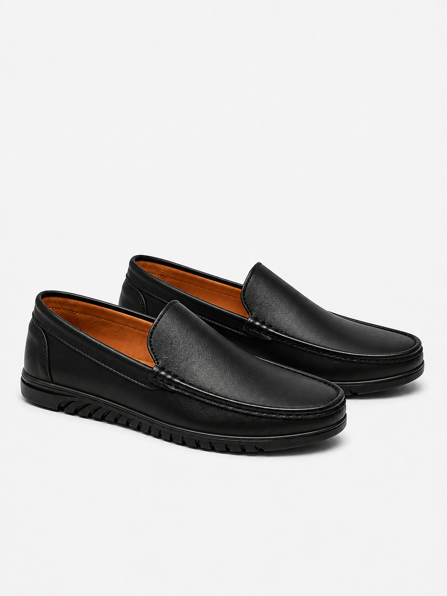 Casa Bellori Enzo – Mocassin homme en cuir noir cousu main