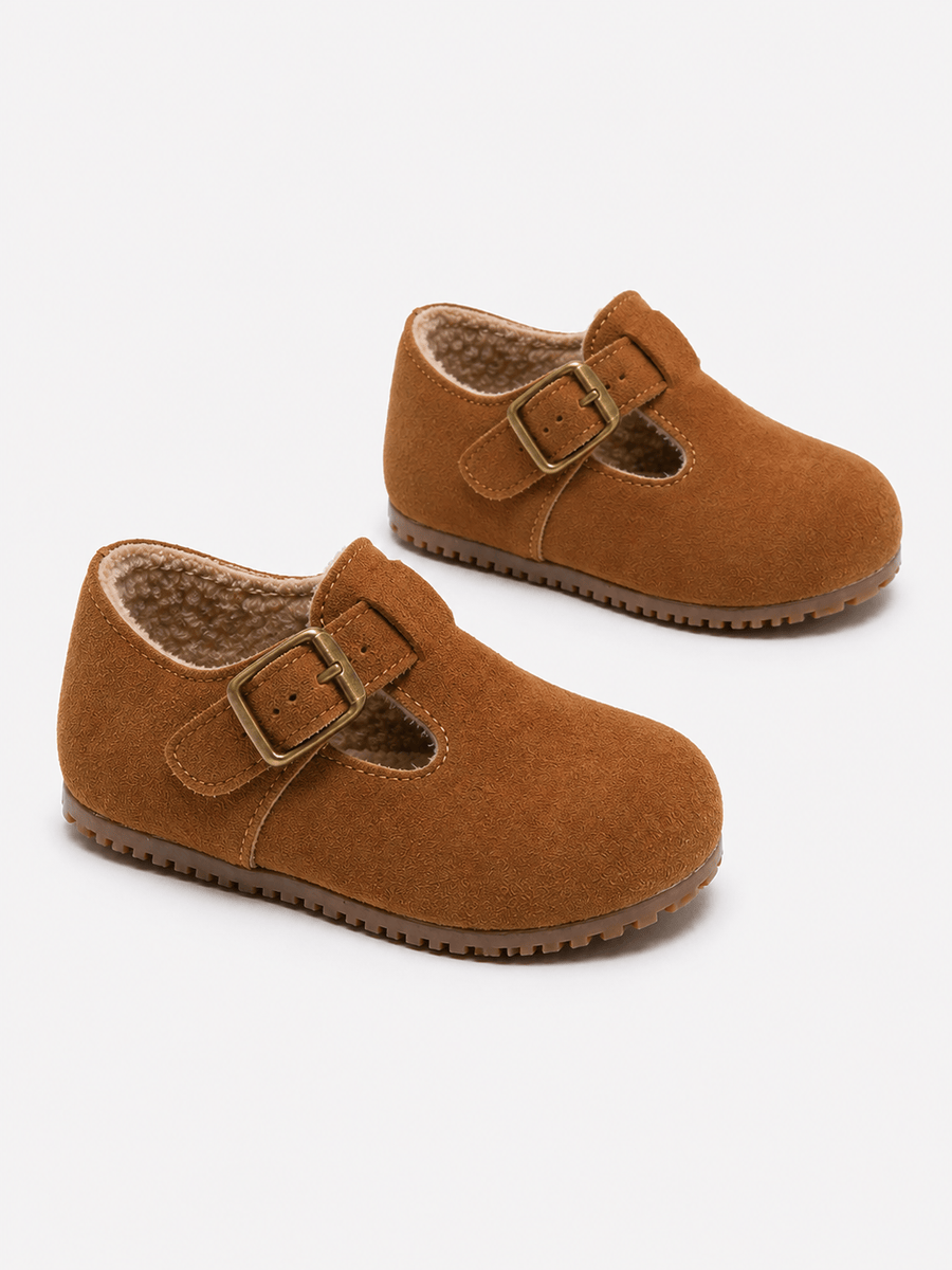 Casa Bellori Gaël – Mocassin en daim camel enfant garçon