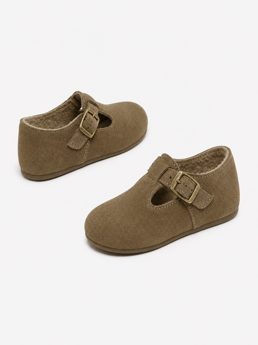 Casa Bellori Léonard – Mocassin en daim kaki enfant garçon