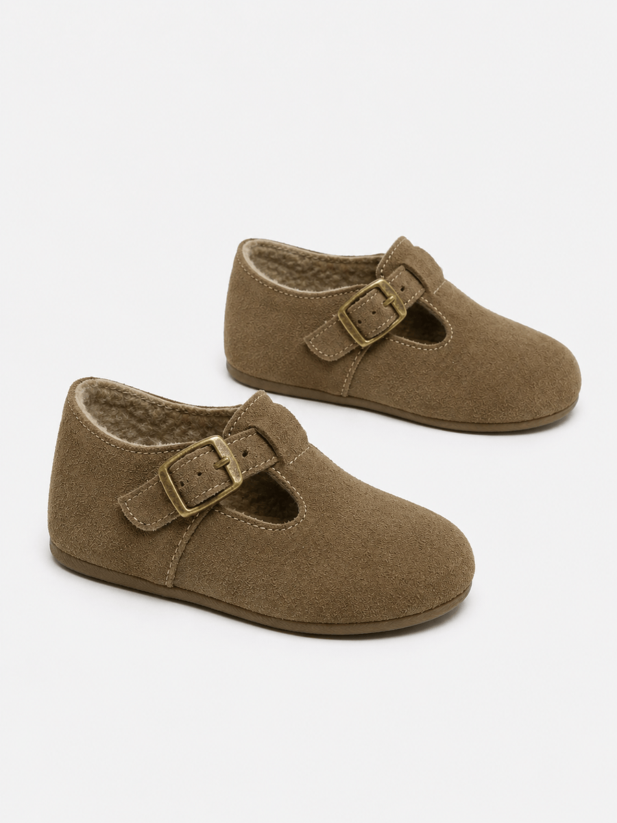 Casa Bellori Léonard – Mocassin en daim kaki enfant garçon