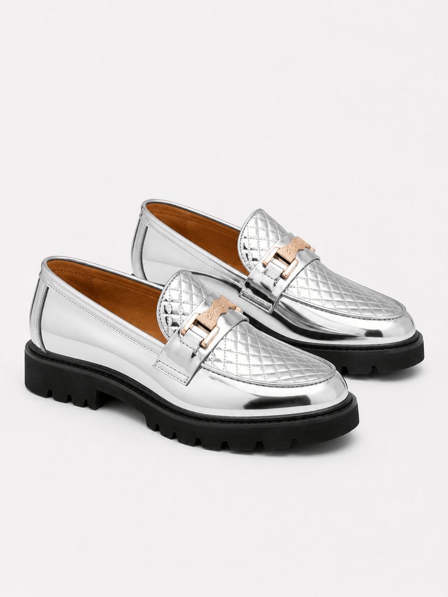 Casa Bellori Loris – Mocassin argenté homme