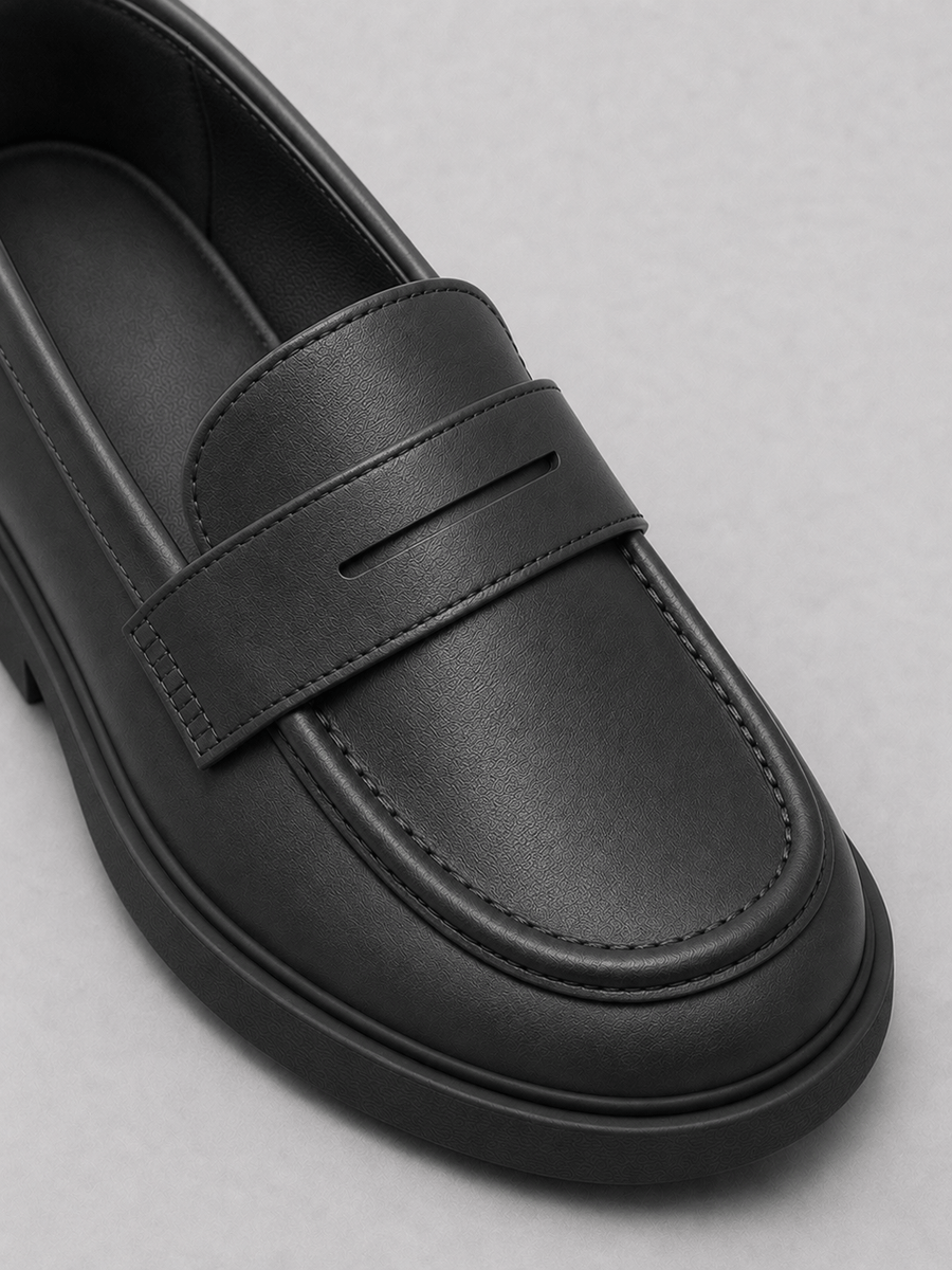Casa Bellori Margot – Mocassin noir à bout rond enfant fille