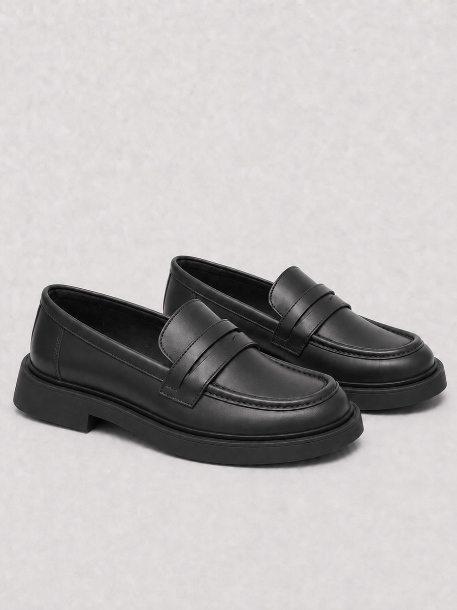 Casa Bellori Margot – Mocassin noir à bout rond enfant fille
