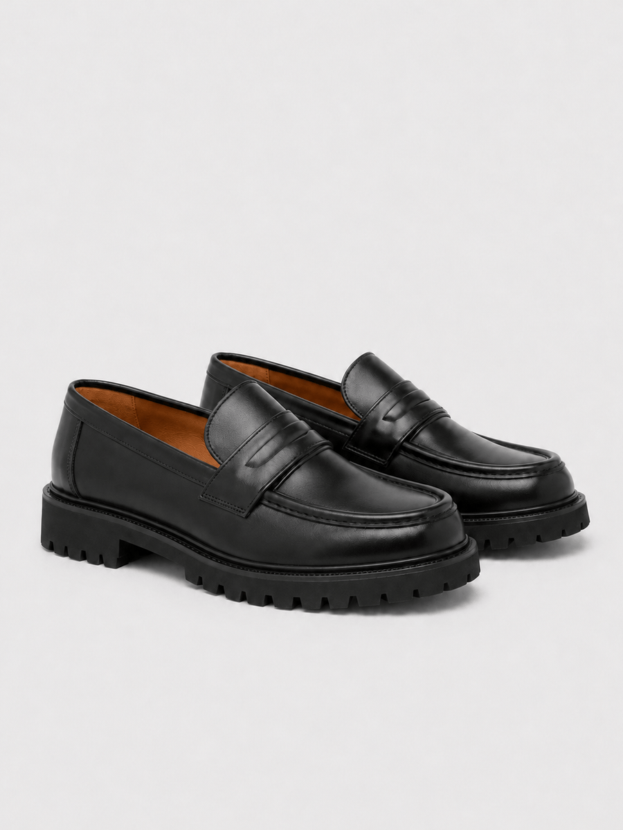 Casa Bellori Matteo – Chaussure homme cuir noir semelle épaisse