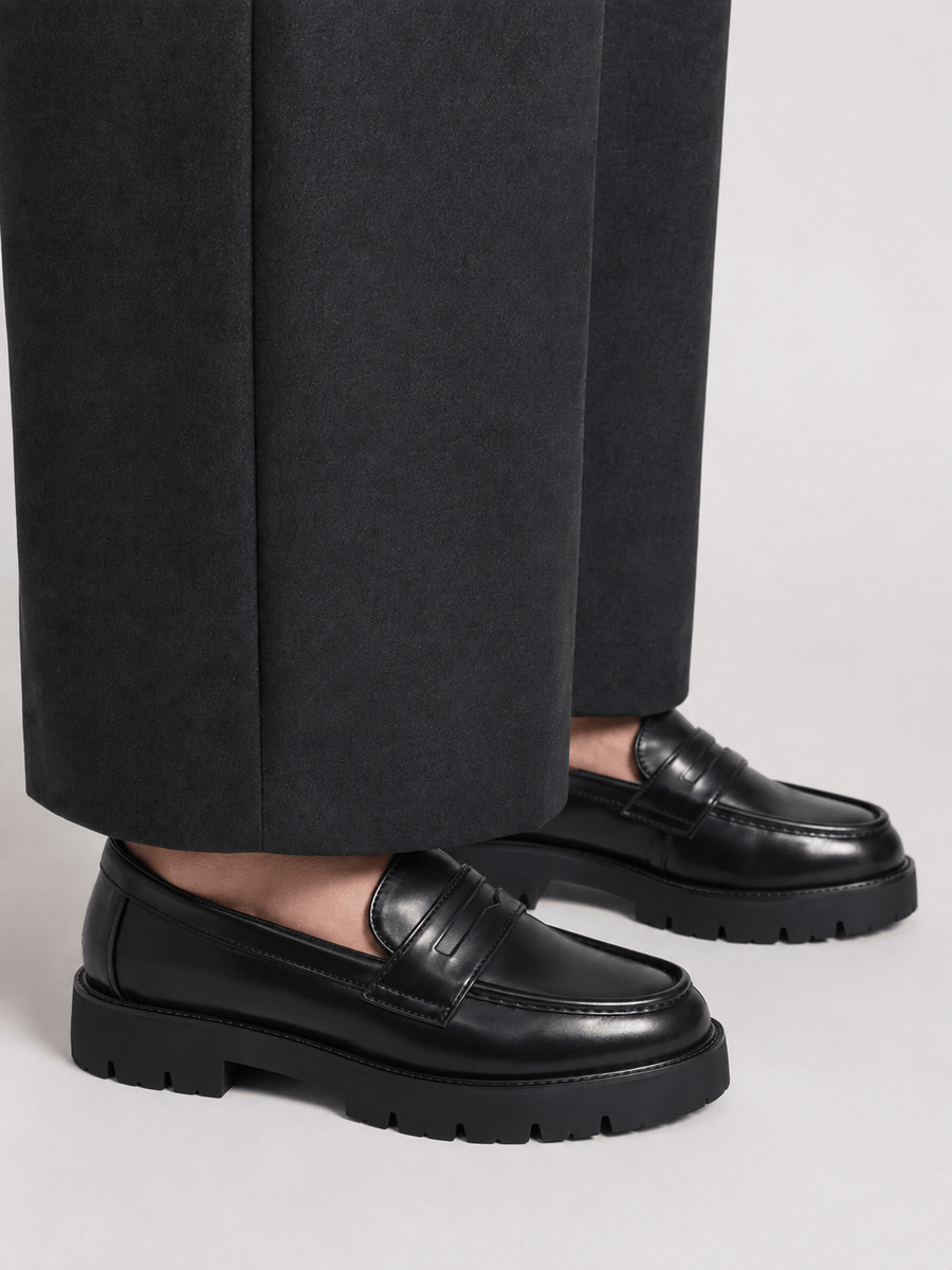 Casa Bellori Matteo – Chaussure homme cuir noir semelle épaisse