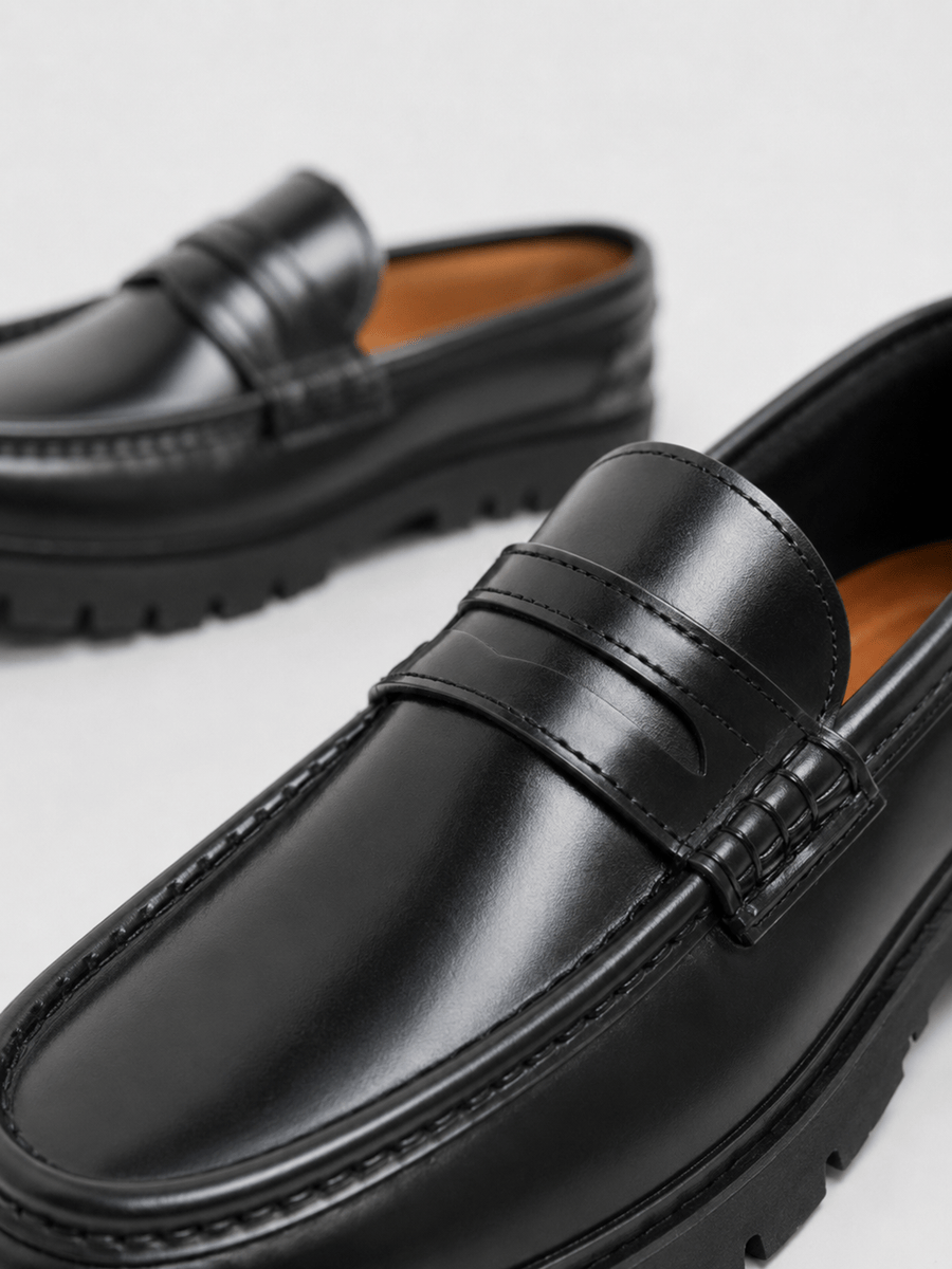 Casa Bellori Matteo – Chaussure homme cuir noir semelle épaisse