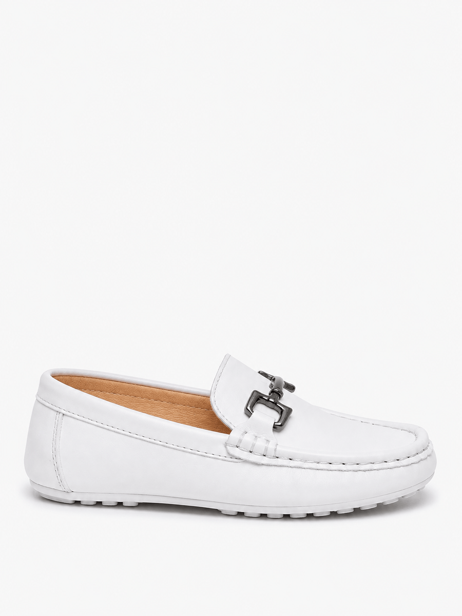 Casa Bellori Milo – Mocassin blanc enfant garçon