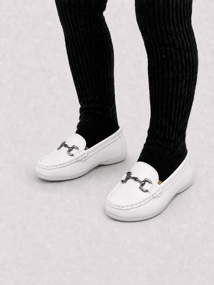 Casa Bellori Milo – Mocassin blanc enfant garçon