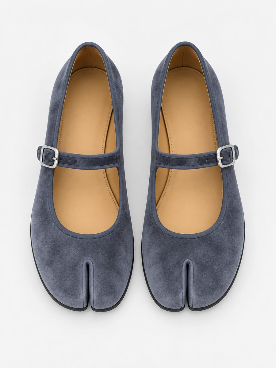 Casa Bellori Ninon – Babies tabi Mary Jane à boucle femme – Bleu