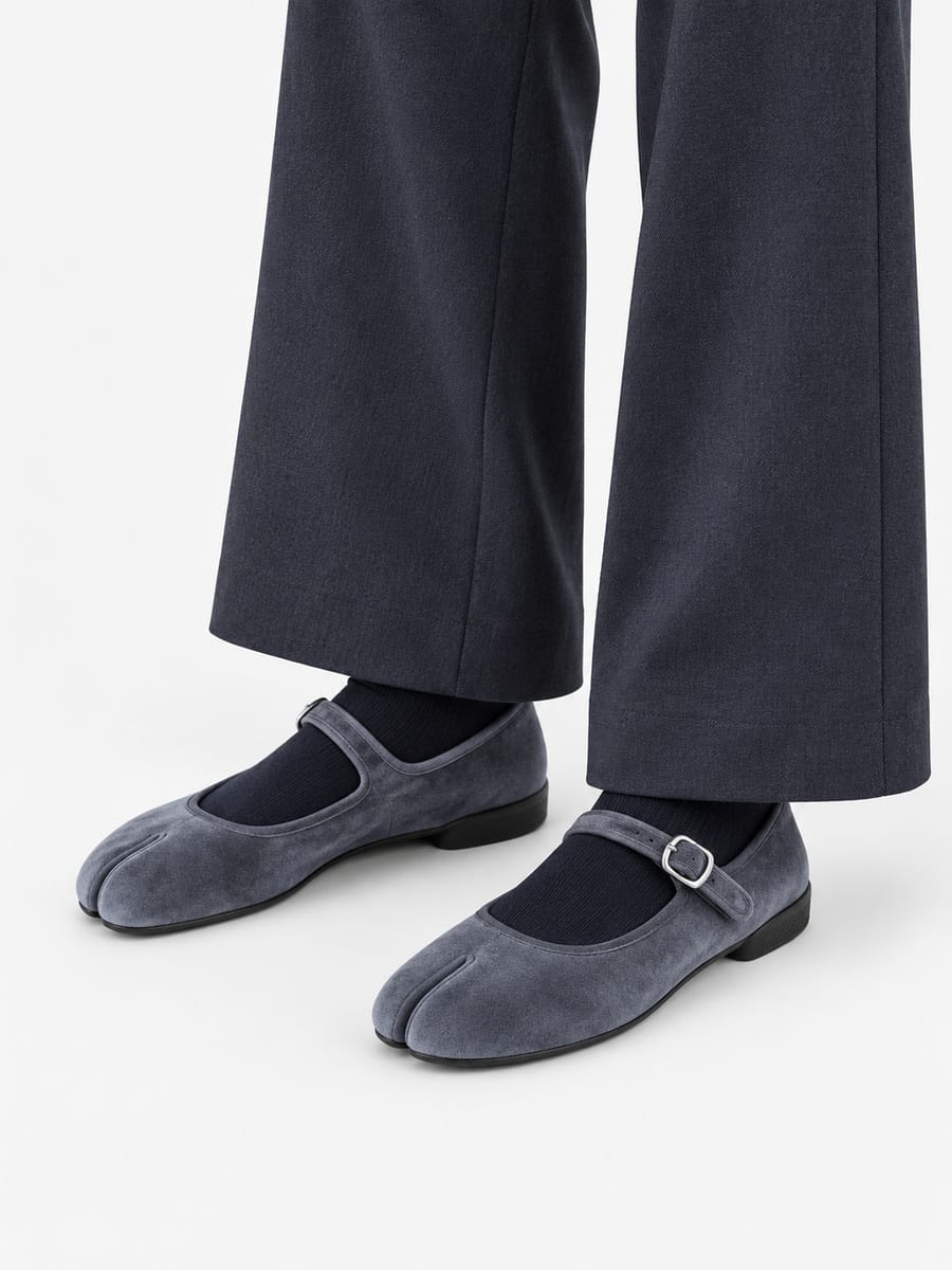 Casa Bellori Ninon – Babies tabi Mary Jane à boucle femme – Bleu