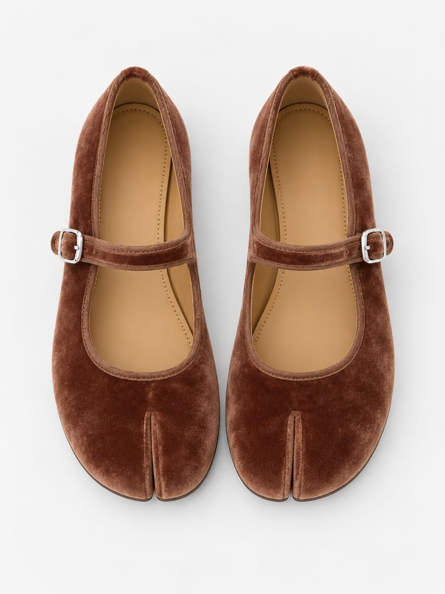 Casa Bellori Ninon – Babies tabi Mary Jane à boucle femme – Marron