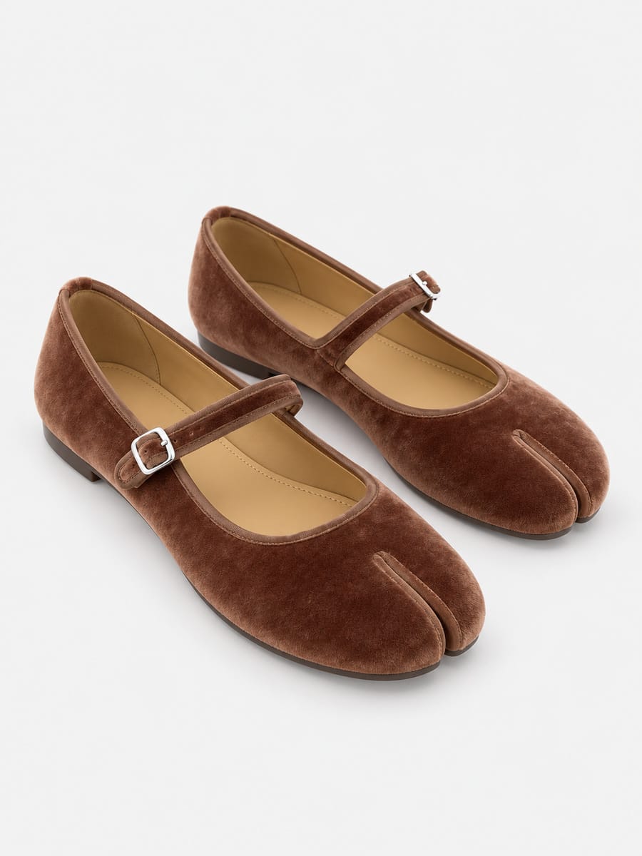 Casa Bellori Ninon – Babies tabi Mary Jane à boucle femme – Marron